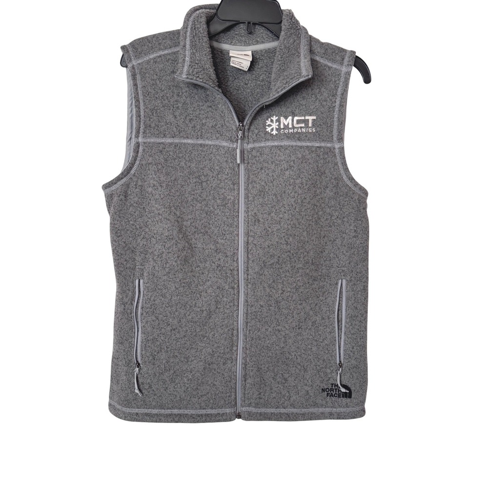 The North Face Gordon Lyons Vest Mens Small Grey Full Zip Fleece